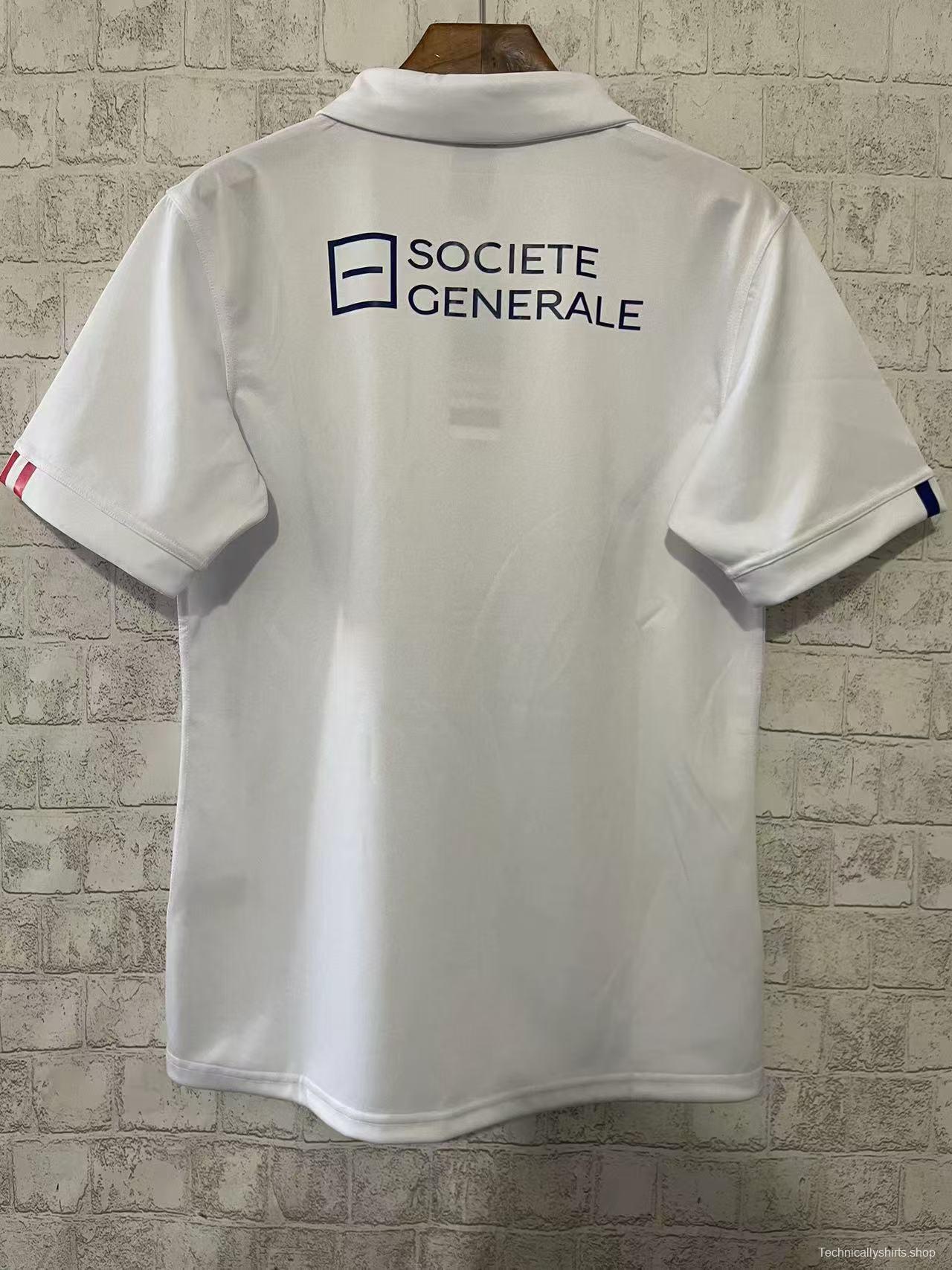 2025 France White with Blue and Red Stripes Away Jersey