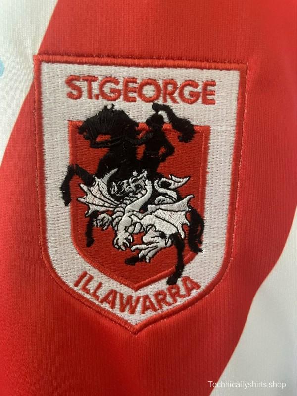 25/26 St George Illawarra Dragons White with Red V Jersey