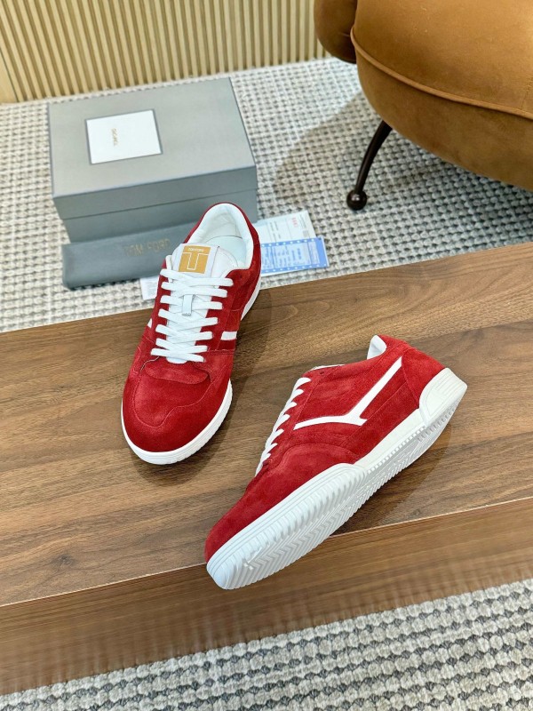 Tom Ford 2025 SS Casual Sneakers with Classic Color Blocking and Imported Leather Insole - AS00350