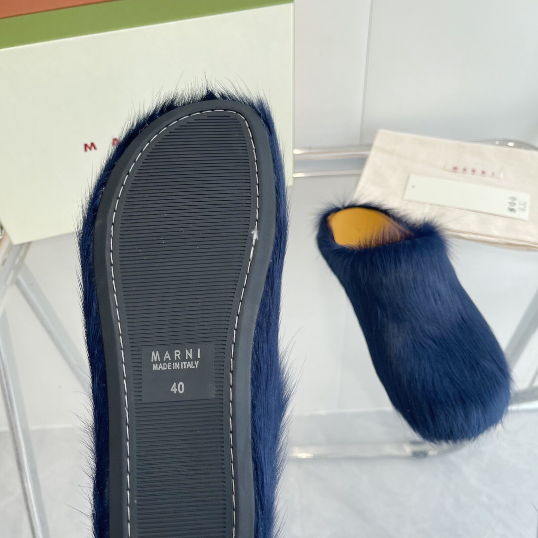 Marni 2025/SS Mule Shoes with Pony Hair - LY00