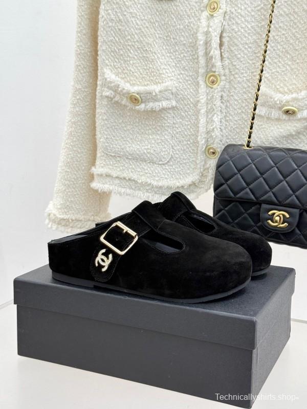 Chanel 2025 SS Minimalist Retro Birkenstock Sandals Half-Slip - KFY00280