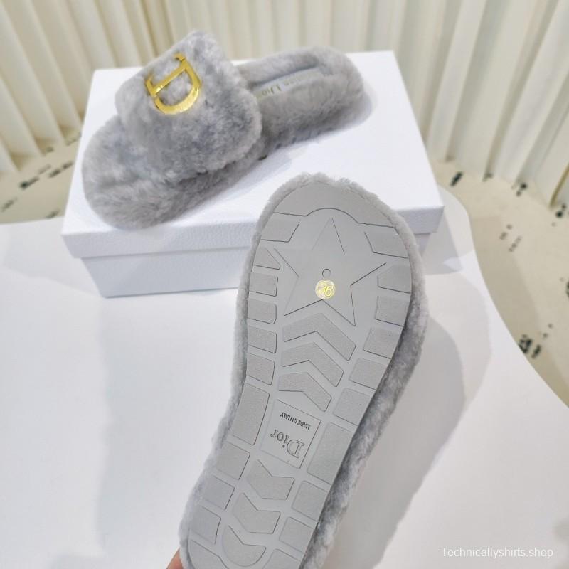 Dior Metal Buckle Wool Slippers Series - LY00280