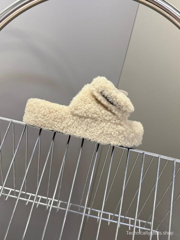 Balenciaga 2025 SS Couple Edition Coca-Cola Fur Slides - KFY00230