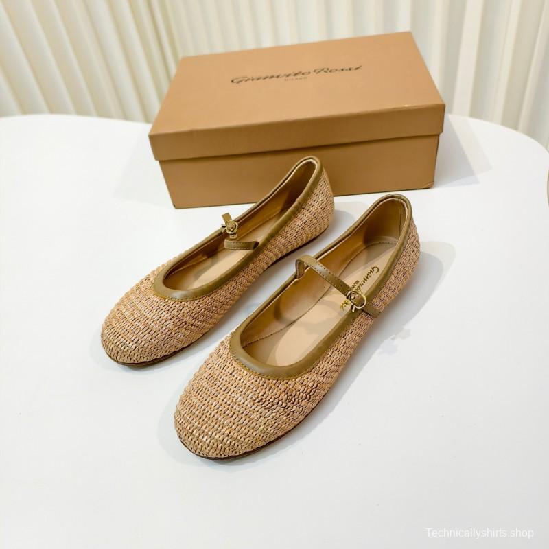 Gianvito Rossi Bohemian Style Flat Ballet Shoes 2025/ss