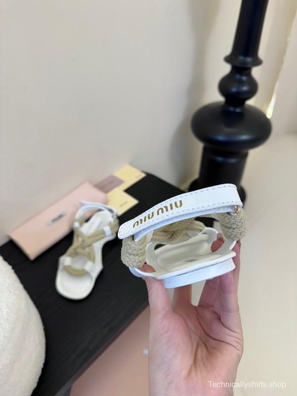 Miu 2025 SS Fashion Week Rope Woven Sandals - KFY00330