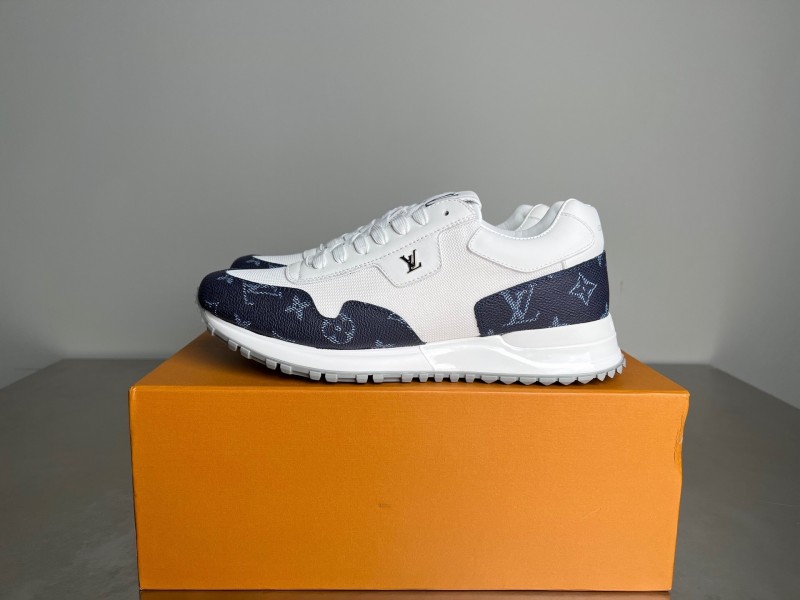 Lv Run Away Leather Round Toe Lace-Up Low Top Casual Shoes Men's - YC