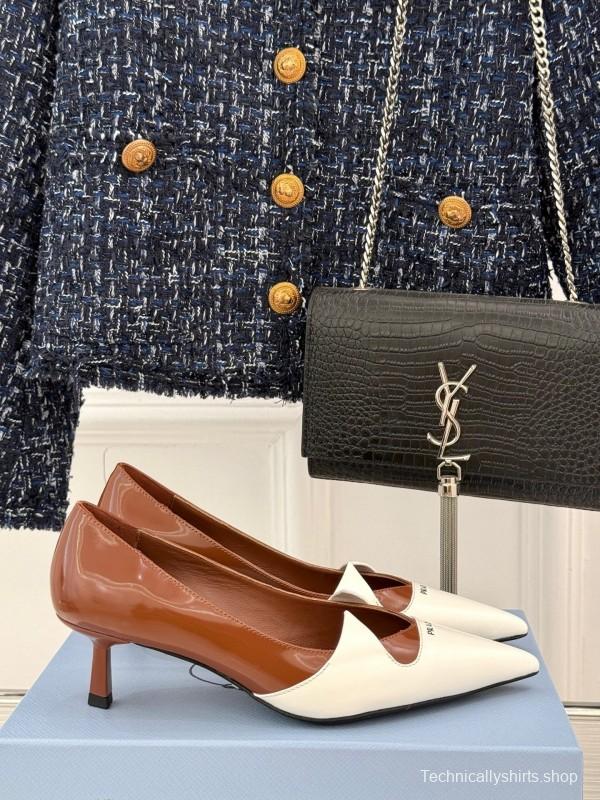 PRADA 2025 SS Catwalk Pointed Toe Kitten Heel Pumps - KFY00310