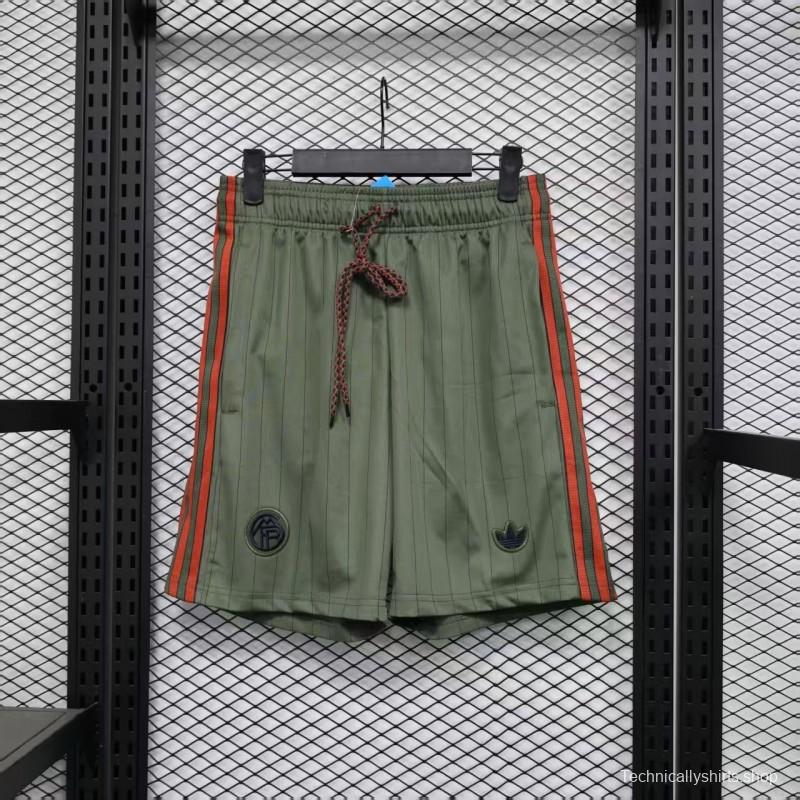 Player Version 25/26 Bayern Munich Olive Green with Orange Side Stripes Shorts