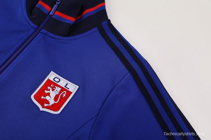 25/26 Olympique lyonnais/Lyon Blue Full Zipper Jacket+Long Pants