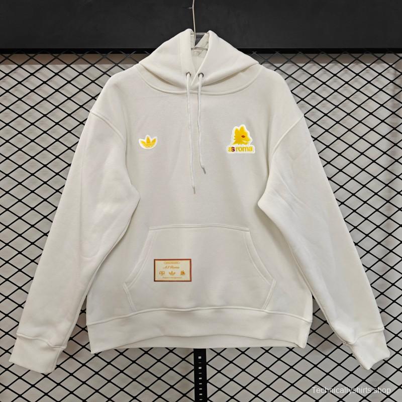 25/26 Adidas x AS Roma Retro  Embroidered Logo Hoodie 9 Colors