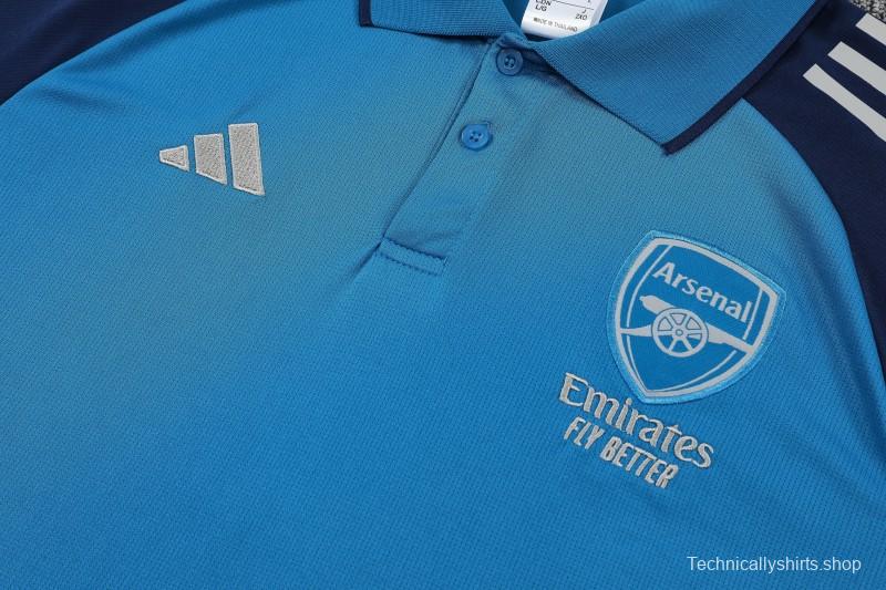 26/27 Arsenal Blue   Polo Training Shirt + Long Pants Tracksuit