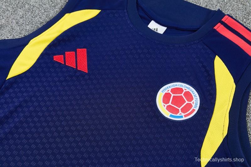 26/27  Colombia Navy Blue Sleeveless Training Vest +Shorts Set