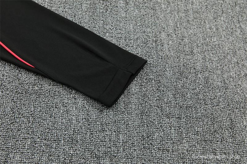 26/27 Brazil Black & Red Half Zipper Jacket Tracksuit + Long Pants