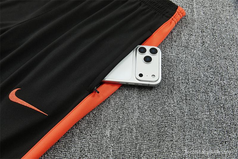 2026 Netherlands Black & Orange  Half Zipper Jacket Tracksuit + Long Pants