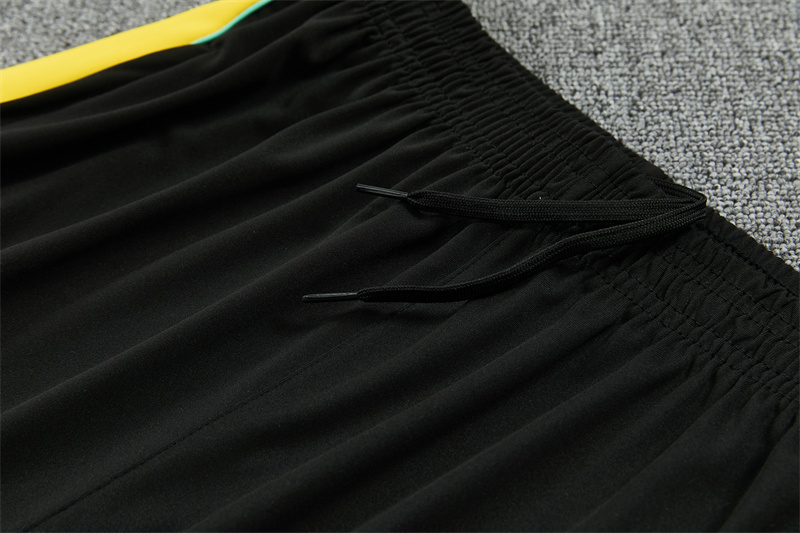 2026 Brazil Black & Yellow Half Zipper Jacket Tracksuit + Long Pants