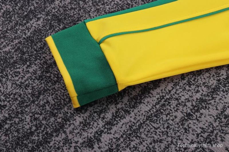 Retro Kids 1998 Brazil Home Long Sleeve Jersey