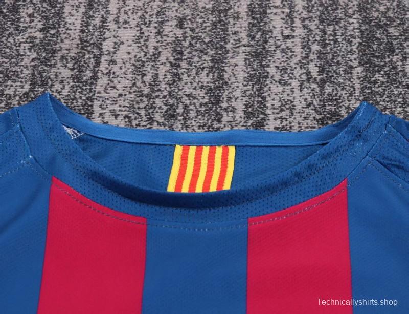 Retro Kids 05/06 Barcelona Home League Version Long Sleeve Jersey