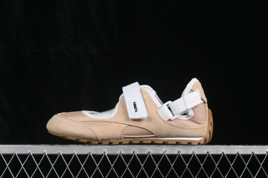 Bottega Veneta Orbit Flash Suede Round-Toe Mary Jane Flat Shoes with Hook-and-Loop Strap in Straw Yellow and Mist Grey - AJE5