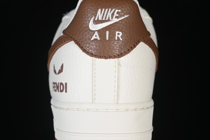 Nike Air Force 1 '07 Low Fendi-Inspired Retro White and Brown Casual Sneakers - XY9025-017