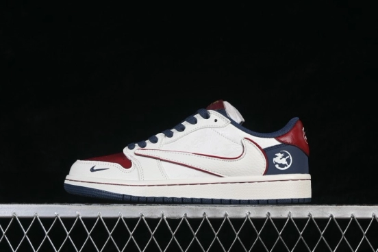 Travis Scott x Fragment Design x Air Jordan 1 Low OG SP Retro Low-Top Casual Sneakers with Reverse Swoosh and Dual Branding - NH0601-059