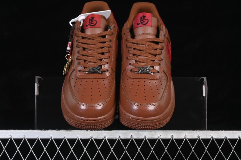 Nike Air Force 1 '07 Low Year of the Horse Edition Chestnut Brown Style Board Shoes - XY9025-002