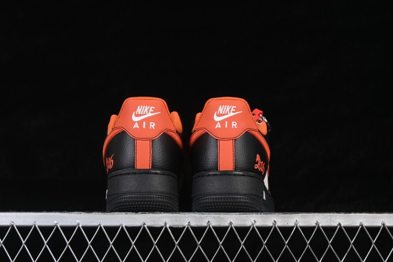 Nike Air Force 1 '07 Low Chinese New Year Limited Edition Black Orange Basketball Sneakers - XD0028-018