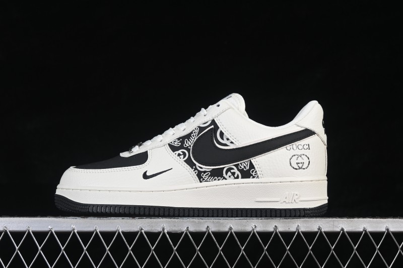 Nike Air Force 1 '07 Low Sneakers with Woven Mixed Black and Beige Design - XY9025-016