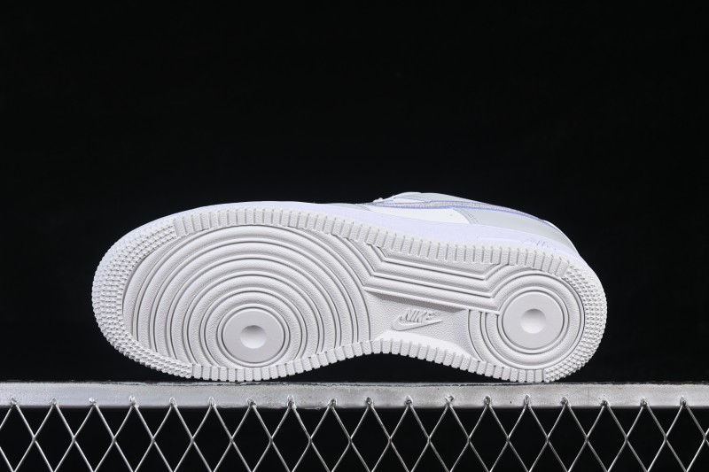 Nike Air Force 1 '07 Low White Grey Embroidery Casual Skateboard Shoes - IB6842-100