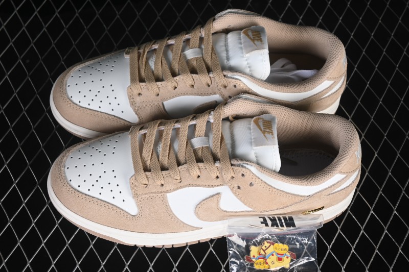 Nike SB Dunk Low Year of the Horse White Wheat Yellow Low-Top Skateboarding Shoes - IO4244-101