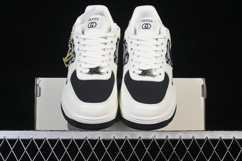 Nike Air Force 1 '07 Low Sneakers with Woven Mixed Black and Beige Design - XY9025-016