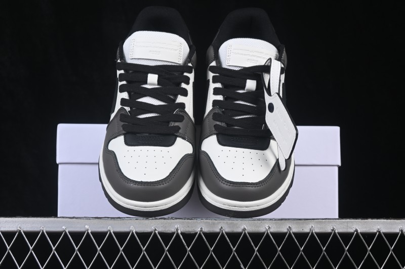 Off-White Out of Office Low-Top Fashion Skate Shoes in White Dark Grey Black - FYD4