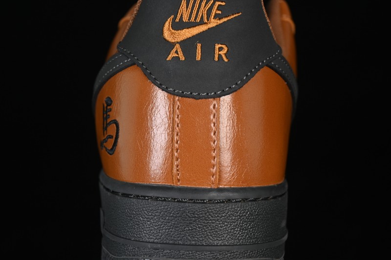 Nike Air Force 1 '07 Low Year of the Horse Limited Edition Sneakers with Caramel Charcoal Colorway - XY9025-009