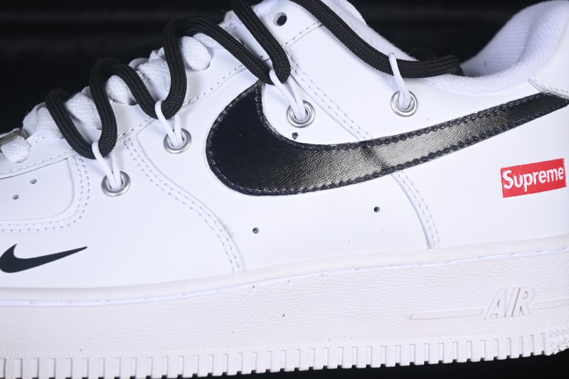 Nike Air Force 1 '07 Low Classic Casual Sneakers with Contrast Swoosh and Box Logo Heel - UP1668-595