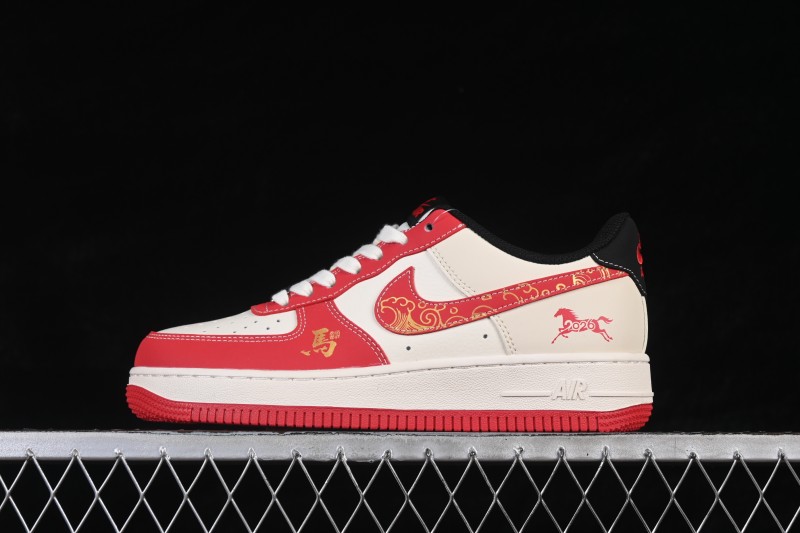 Nike Air Force 1 '07 Low Year of the Horse Limited Edition Red & Gold Casual Skateboarding Shoes - FC1688-260