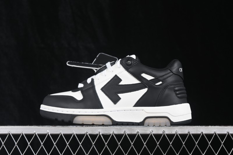 Off-White Out of Office Low-Top Fashion Skate Shoes in Black and White