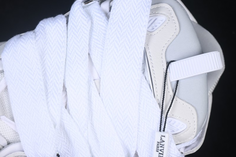 Lanvin Two-Tone Lace-Up Low-Top Casual Sneakers Grey White - AJE5