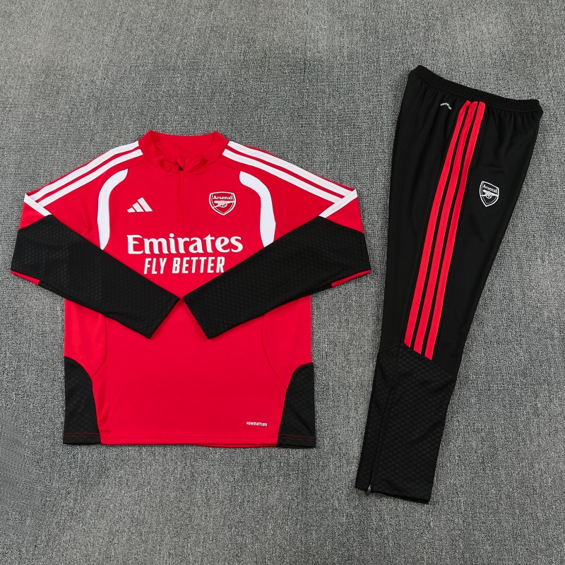 26/27 Arsenal Red Half Zipper Jacket Tracksuit + Long Pants