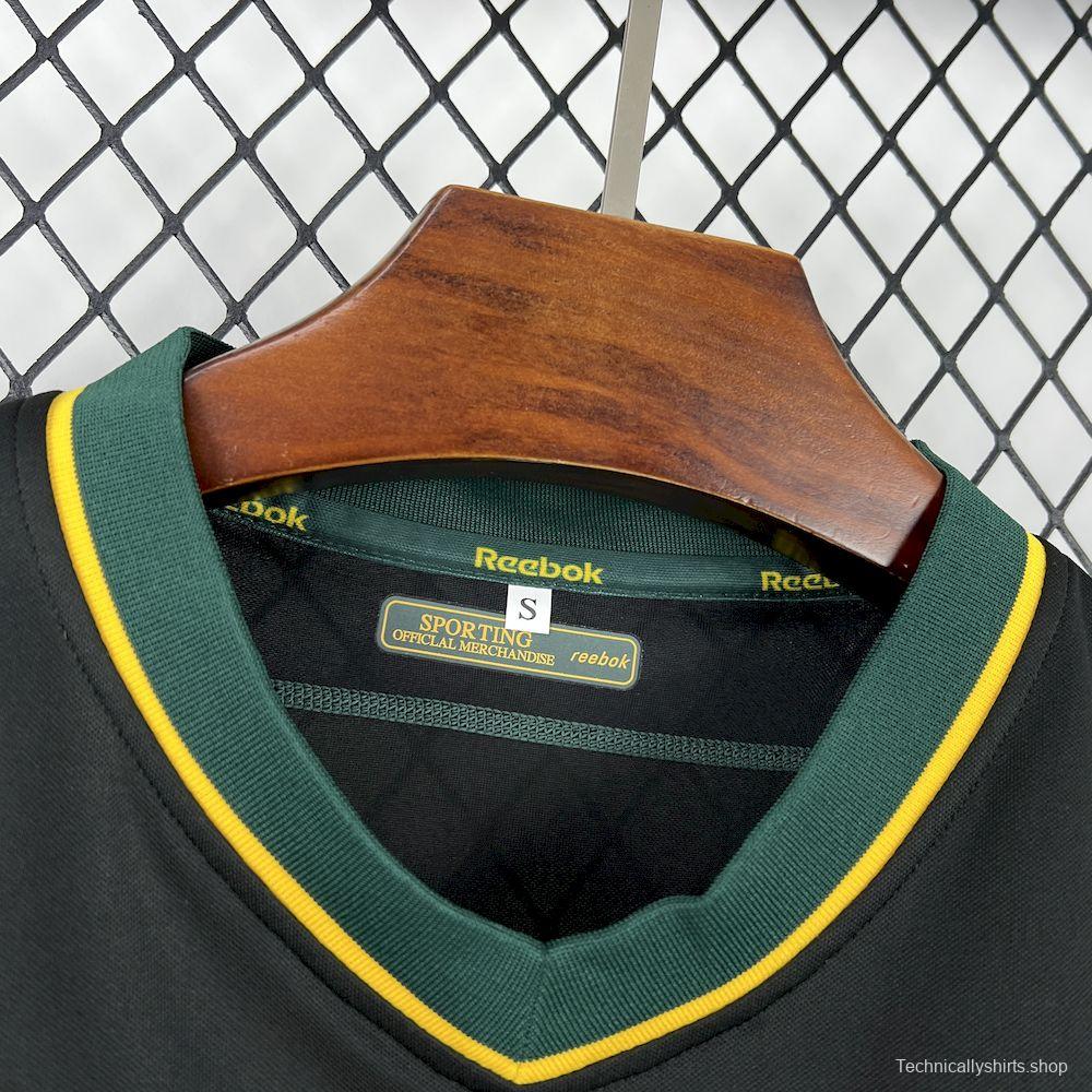 2002/03  Sporting CP Retro Away Black with Yellow Sleeves Jersey