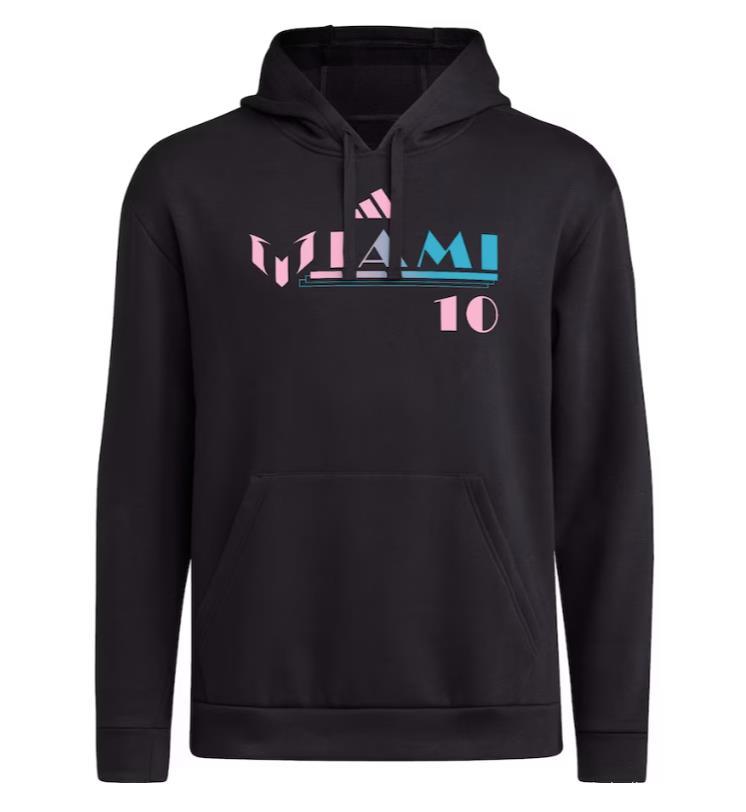 23/24 Inter Miami Messi x adidas Miami Fleece Pullover Hoodie - Black