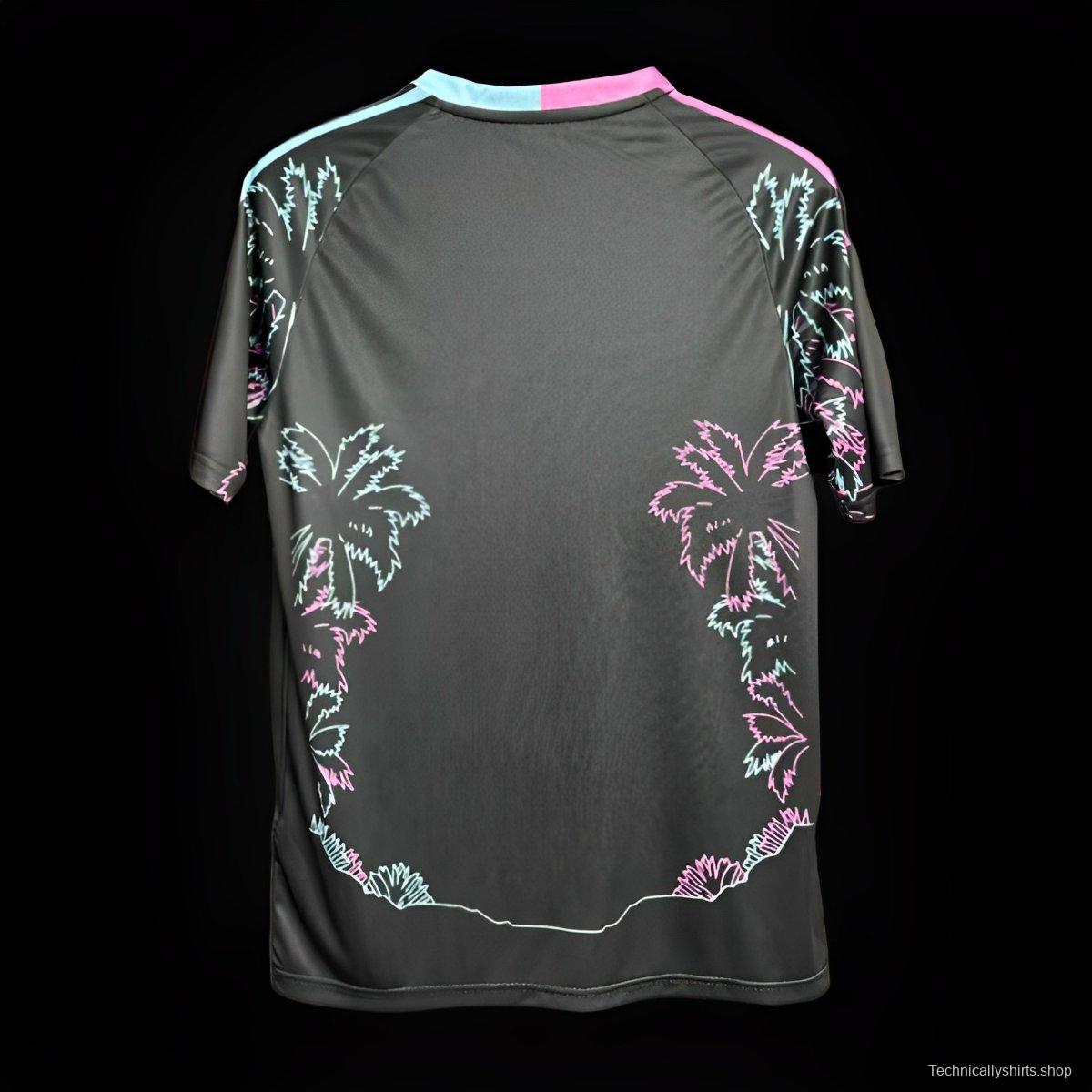 24/25 Inter Miami Black Coconut Tree Pattern Special Jersey