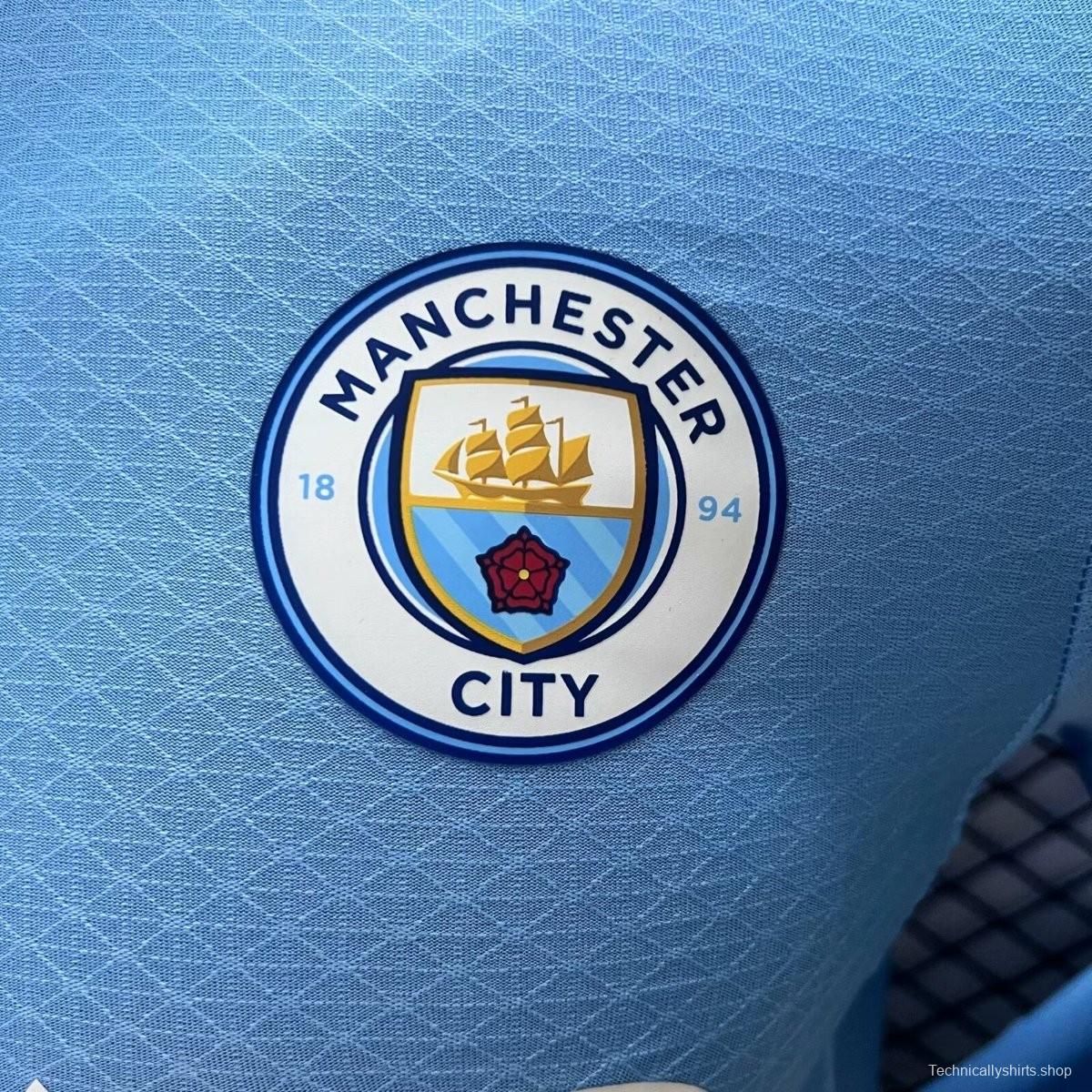 Player Version 24/25 Manchester City Home Long Sleeve Jersey