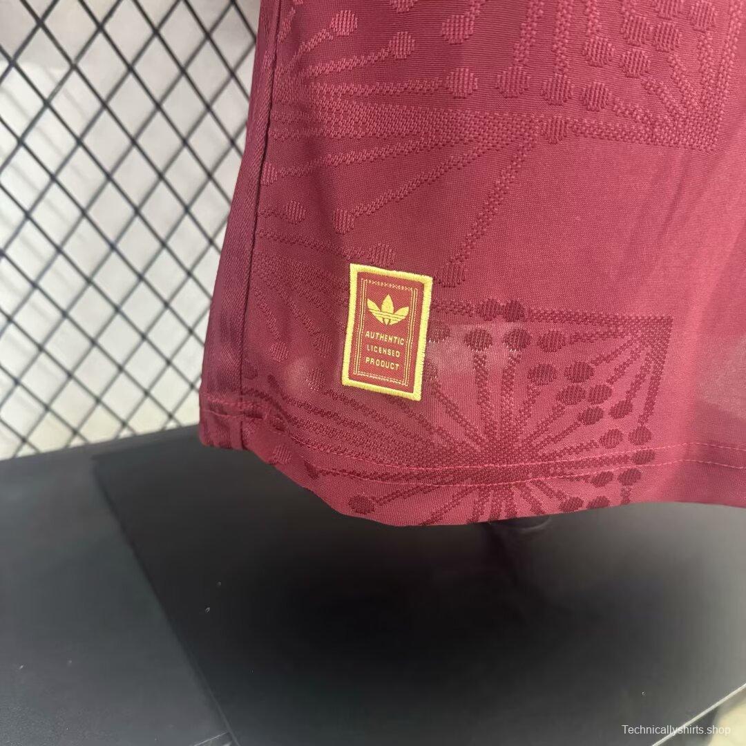 Player Version 2025 Mexico Gold Cup Wine Long Sleeve Jersey