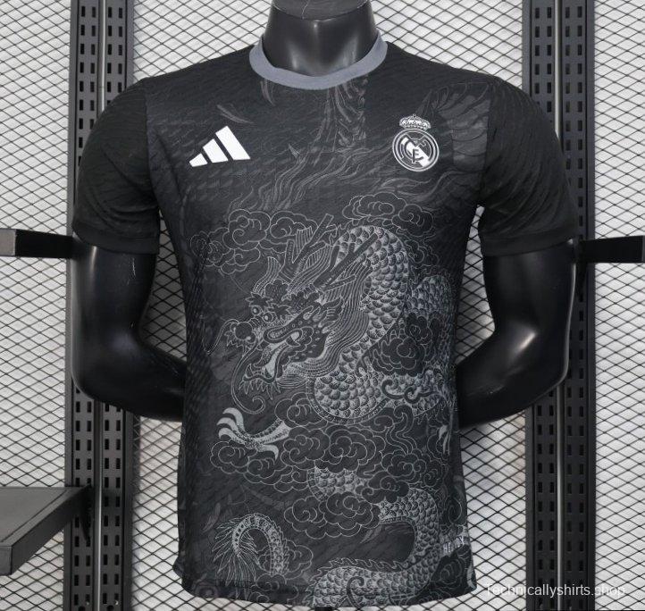 Player Version 25/26 Real Madrid Black with Dragon Design Jersey
