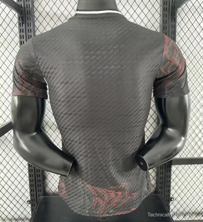 Player Version 25/26 Manchester United Black with Red Pattern Jersey