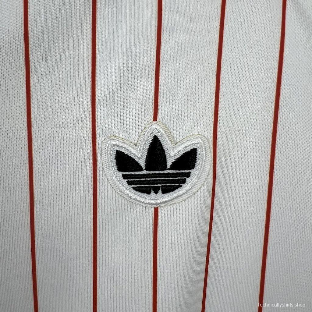 25/26 Benfica Adidas Original White with Red Pinstripes Jersey