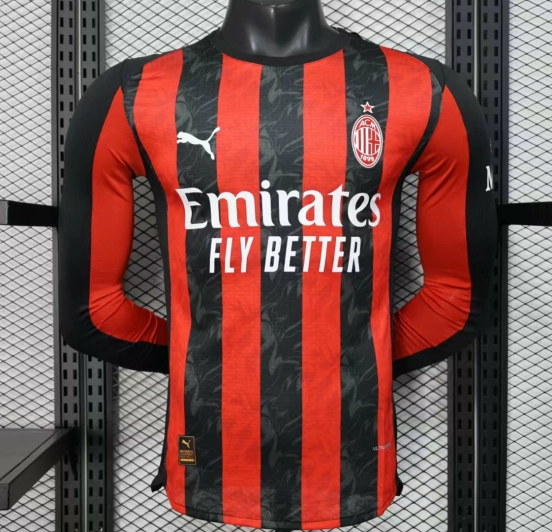 Player Version 25/26 AC Milan Home Long Sleeve Jersey
