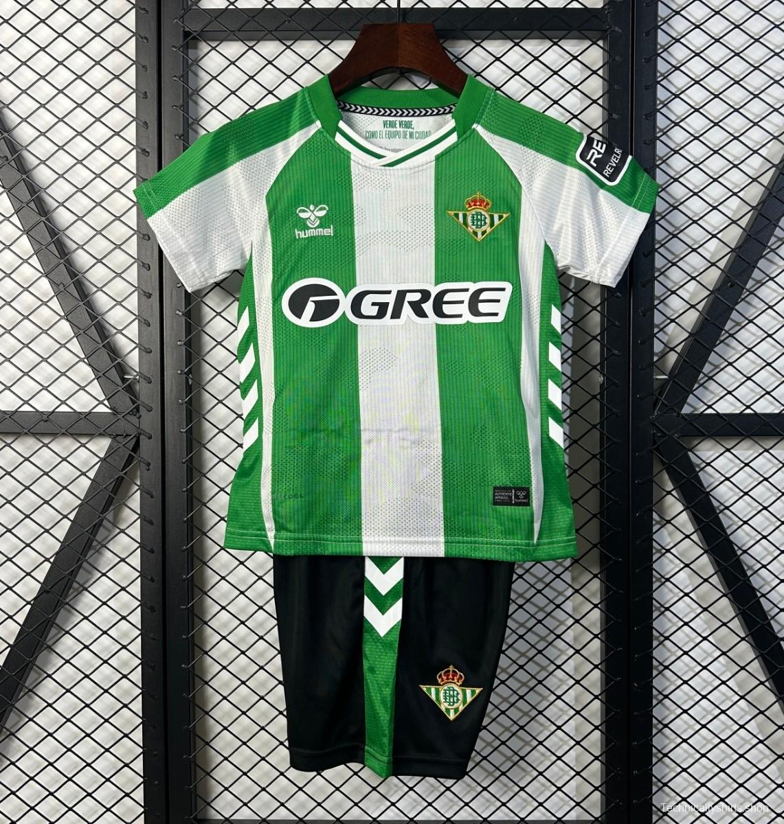 25/26 Kids Real Betis Home Size 16-28 Jersey