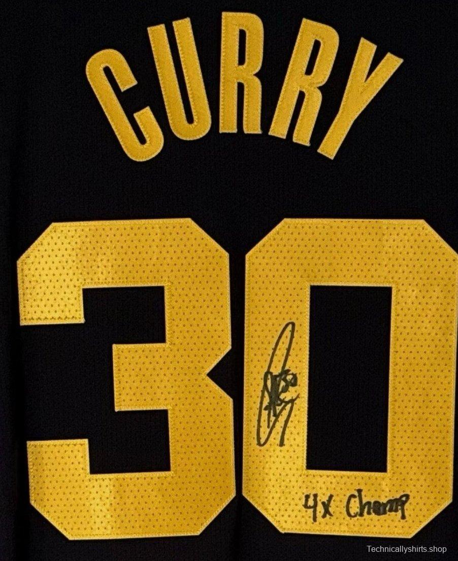 Stephen Curry SIGNED Signature '4X CHAMP' Golden State Warriors