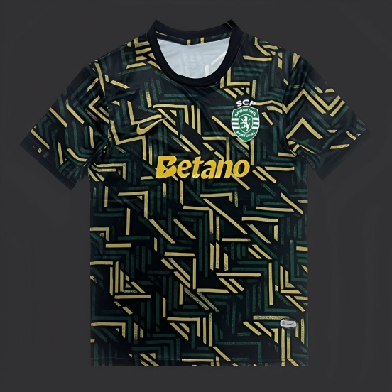 25/26 Sporting CP Dark Green with Geometric Gold Pattern Jersey