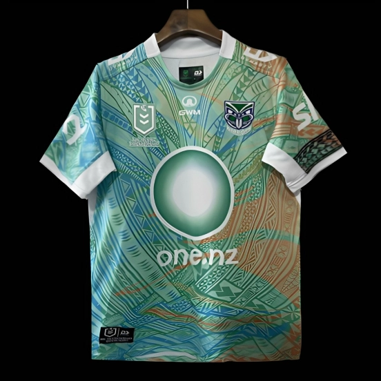 25/26 New Zealand Warriors Green with Māori Tribal Patterns Heritage Jersey